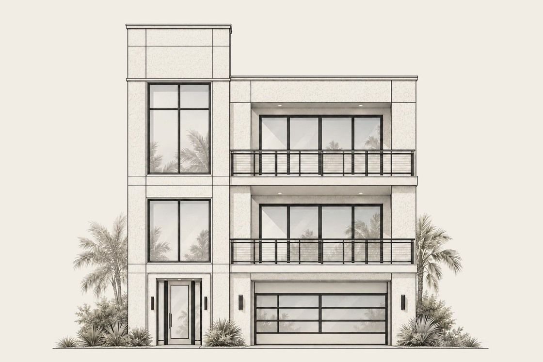 Conceptual front elevation drawing