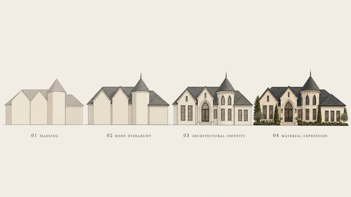 Conceptual massing and composition study